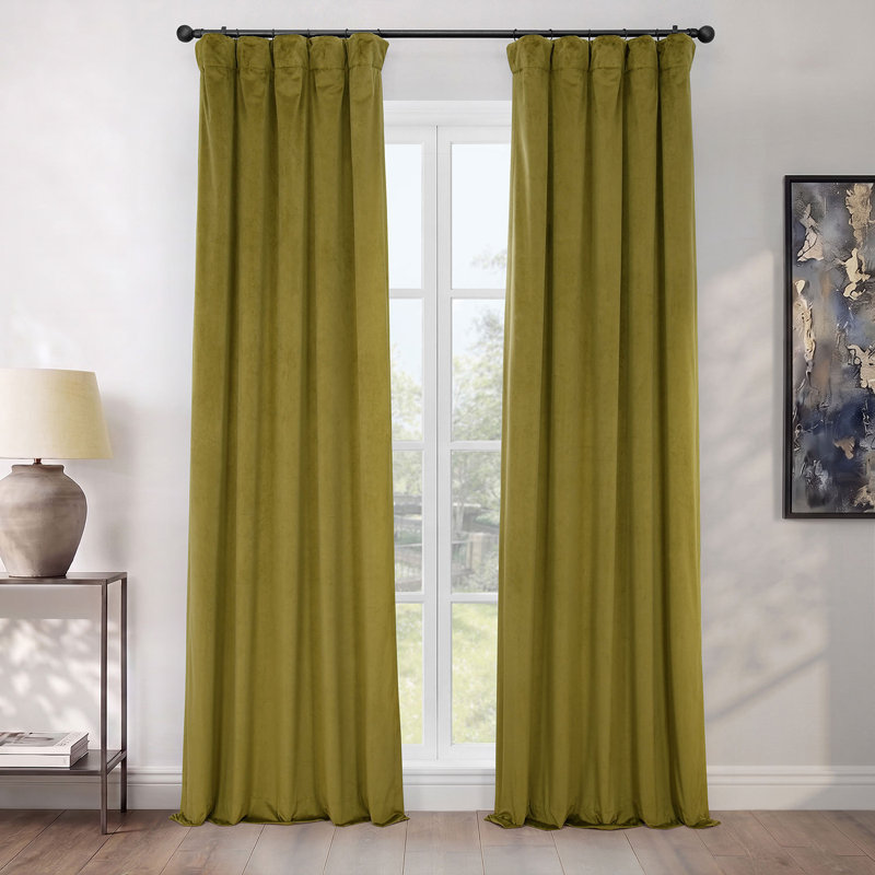Rideaux en velours moelleux Matra pour chambre à coucher ‑ rideaux obscurcissants pour les fenêtres de salon, panneau simple