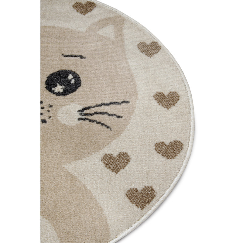 Adventures Children Beige Rug, Round 140cm