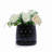 Handmade Ceramic Flower Pot with Groove Pattern, 6 & 8 Inch Diameter, Black Color for Orchids, Indoor/Outdoor Use on Windowsill & Bookshelf, Breathable Clay with Saucer-1903739511