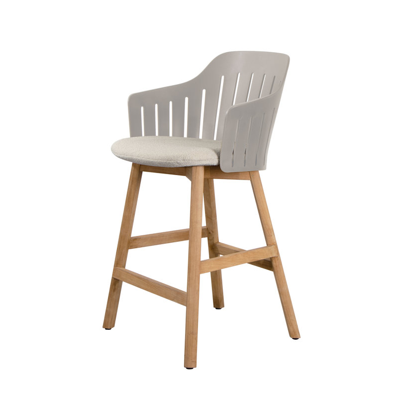 Choice Chair Outdoor and Counter Four Teak Legs Base with Upholstery Cane-line Free Seat Cover, Taupe/Teak