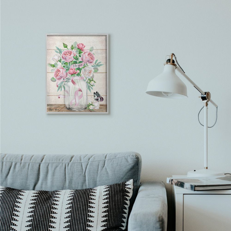 « espère-pot papillon rose », reproduction d’art, H 16 po x l 20 po x P 1,5 po, Estampe numérique Farmhouse