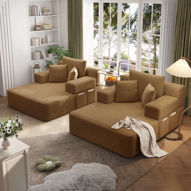 Ensemble de chaise longue surdimensionnée 2 pièces, Chameau