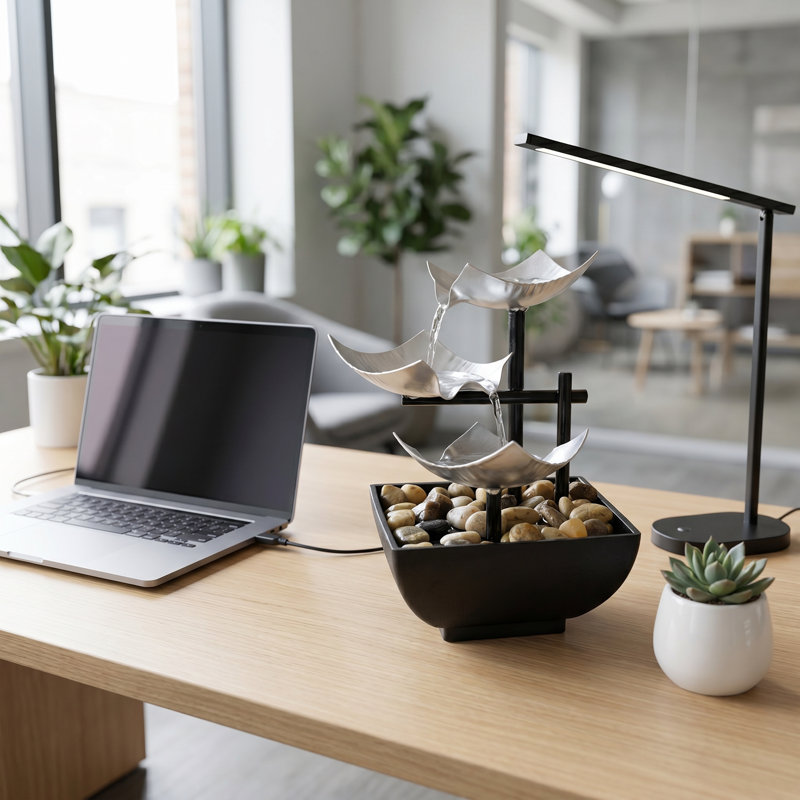 Modern Indoor desktop fountain, Sliver