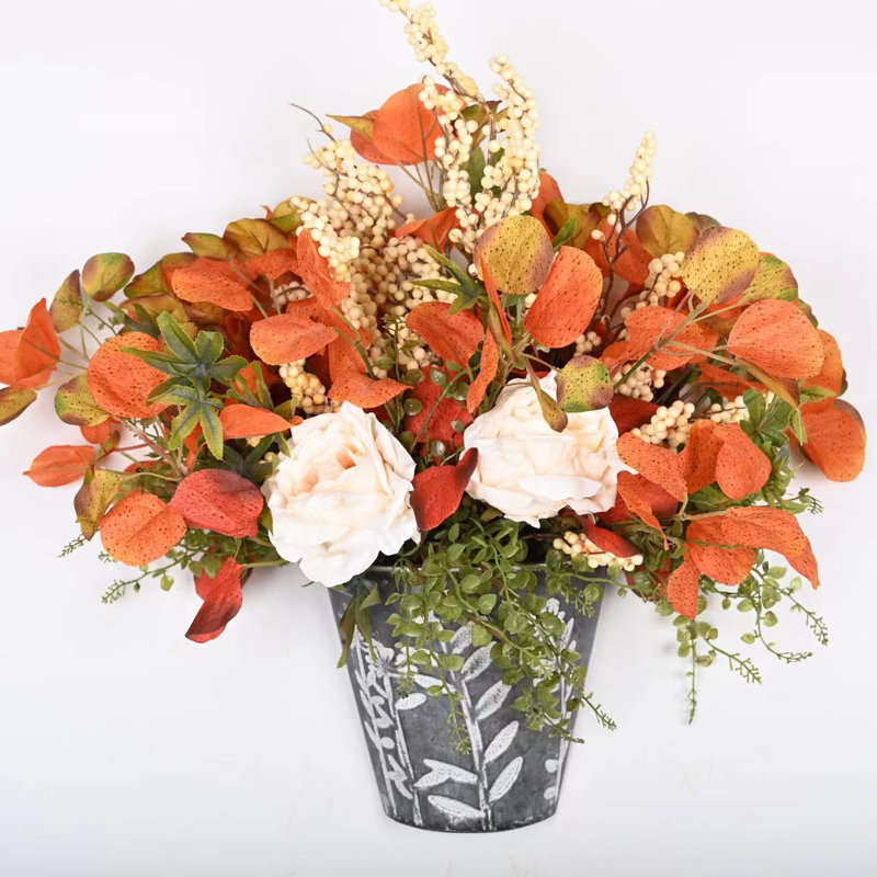 Arrangement floral de pivoines artificielles d'automne 24 po pour remplissage de vase 24 po