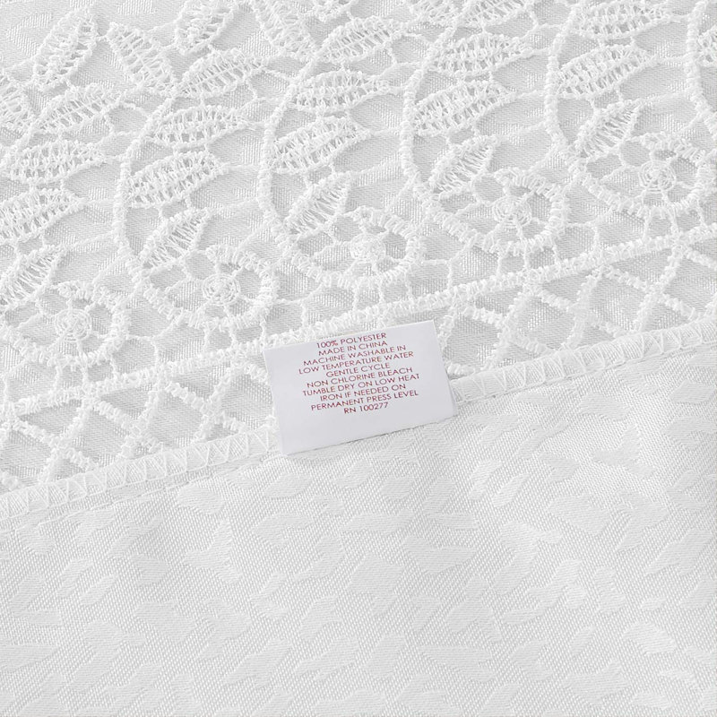 Westrick Cobblestone Design Tablecloth, White, 108" L x 70" W