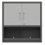 Armoire de rangement murale en métal avec porte verrouillable et 1 tablette 1 tiroir ouvert