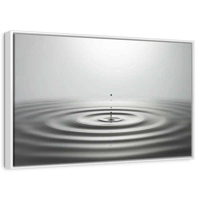 Ondulation de gouttelettes d'eau, Cadre flottant blanc, 37 po x 25 po