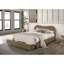 Magnifique cadre de lit pour chambre à coucher capitonné avec velours brun-121062956