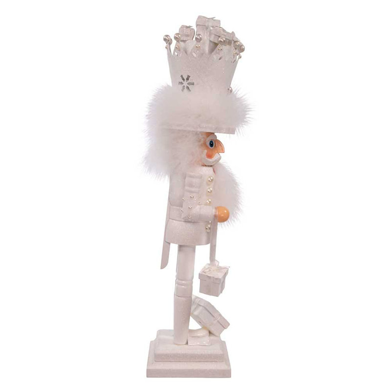 Casse-noisette 18 pouces avec cadeaux Kurt Adler, blanc