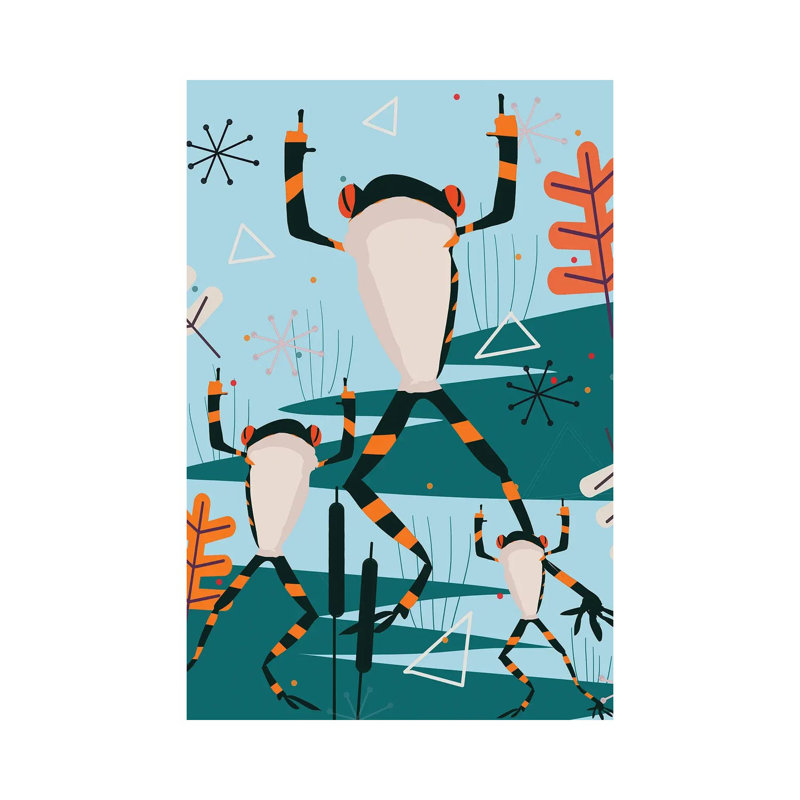 «Dancing Frog» par - Toile tendue, H 12 po x l 8 po x P 0,75 po