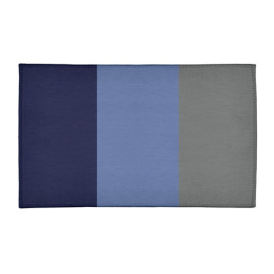 Tapis à rayures bleu marine/bleu/gris