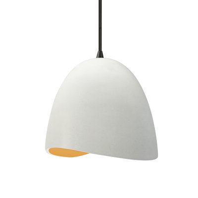 Radiance - luminaire suspendu 1 lumière Brisa - blanc mat avec intérieur champagne doré - noir mat - l 9 po x H 8,75 po - ampoule remplaçable - cordon noir