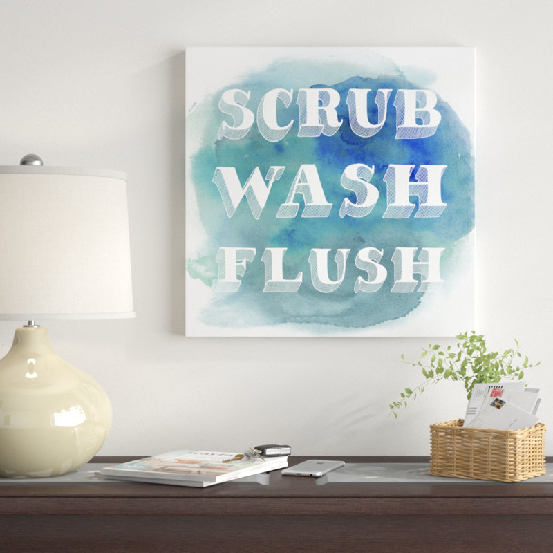 «Bathroom Do's I», art textuel sur toile, H 20 po x l 20 po, Toile tendue