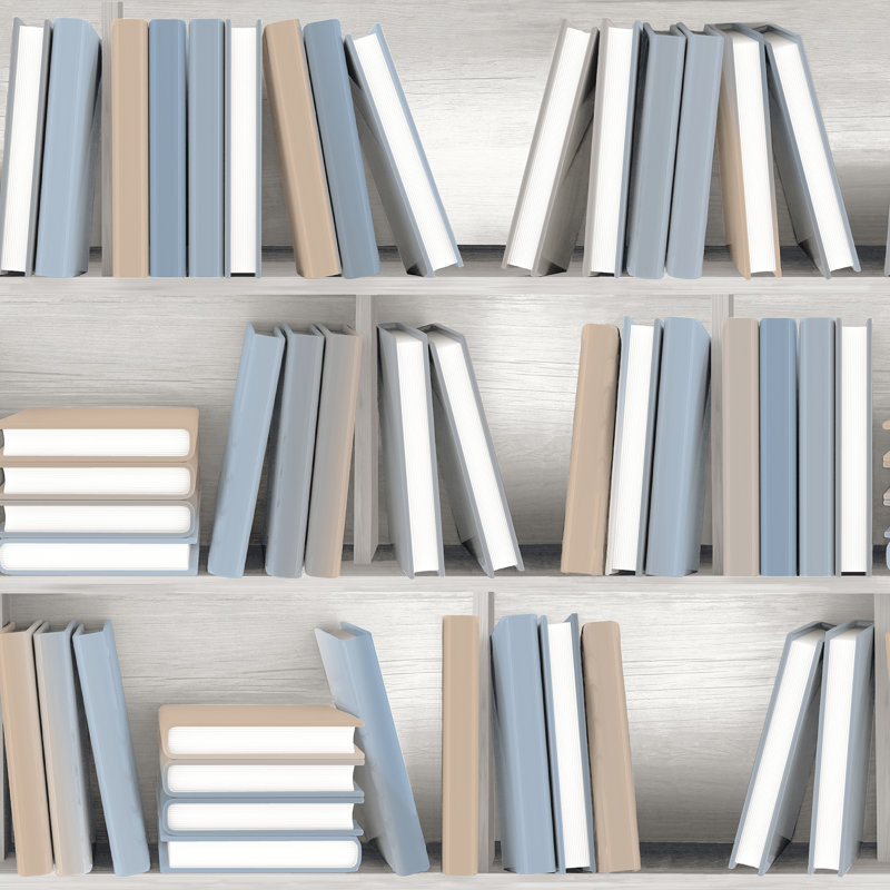 Papier peint bleu Nook Book, Bleu