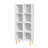 Essex 60.23" H x 26.57" W Mid-Century Modern 8-Shelf Open Bookcase in Zebra and White