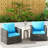 Outdoor Patio Furniture Sets Garden Rattan Chair Wicker Sofa Load 360 LBS 2 Person Seating Group-779156299