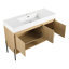Ensemble de meuble-lavabo de salle de bain avec lavabo simple en résine, armoire de rangement moderne à 3 portes