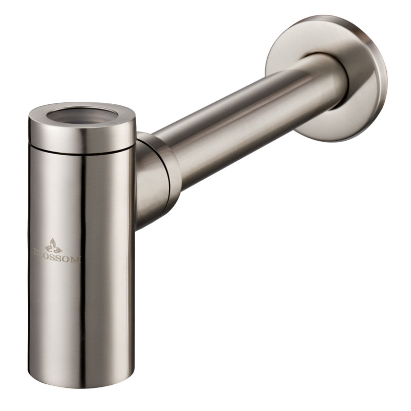 Siphon rond de 1,25 po, Nickel brossé