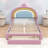 Upholstered Rainbow Design Platform Bed with Drawer-1356464825
