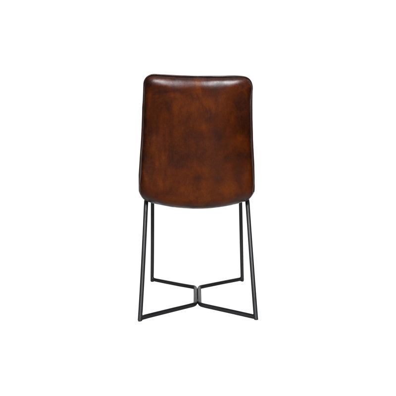 Brisben Leather Dining Chair, Hand Washed Chestnut