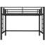 Lit mezzanine simple en métal noir avec échelle double, cadre et lit sécuritaire pour votre dortoir