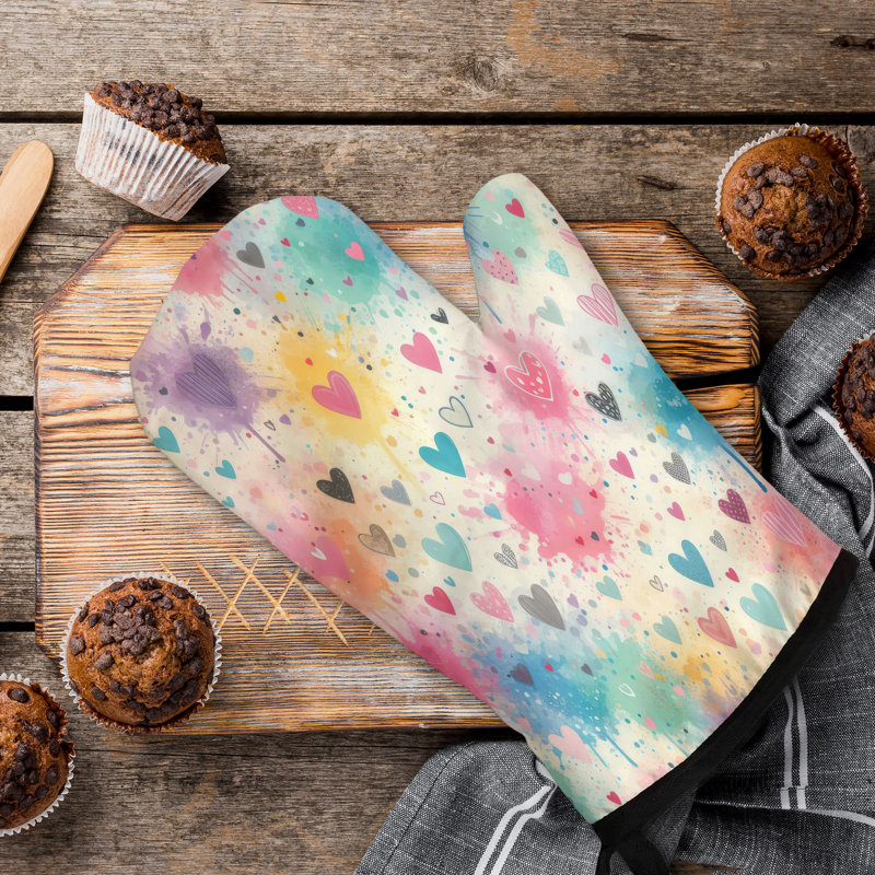 Bold Love Splashes Oven Mitt Cotton Twill