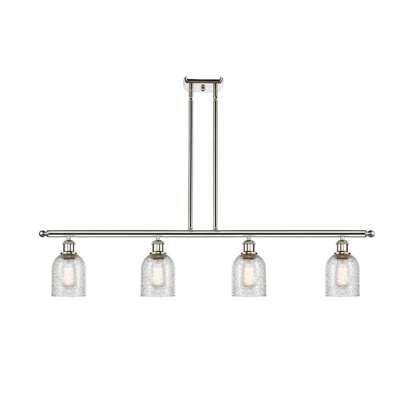 Luminaire suspendu linéaire à 4 lumières pour îlot de cuisine Vella, Ampoule non incluse, Noir mat, Mouchette