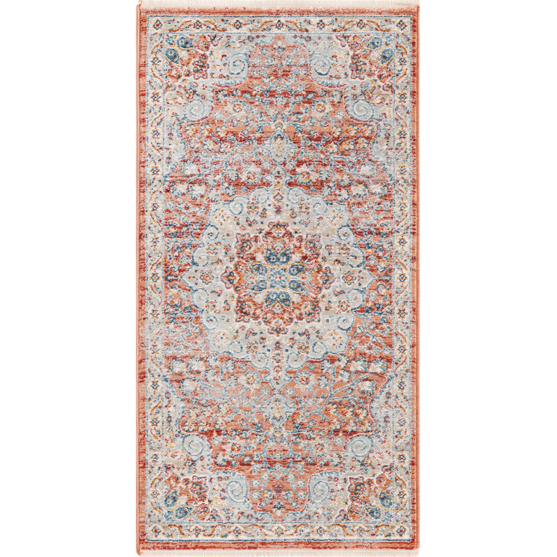 Alize Oriental Red/Ivory/Light Blue Area Rug, Rectangle 2' x 3'1"