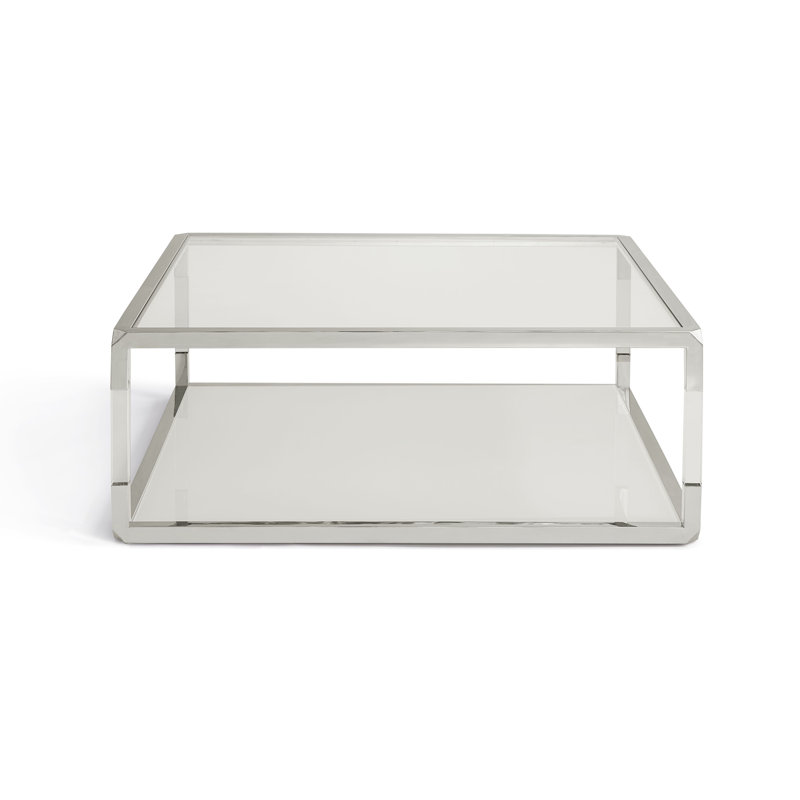 Abubakary Glass Top Coffee Table, 17" H x 47" L x 47" W