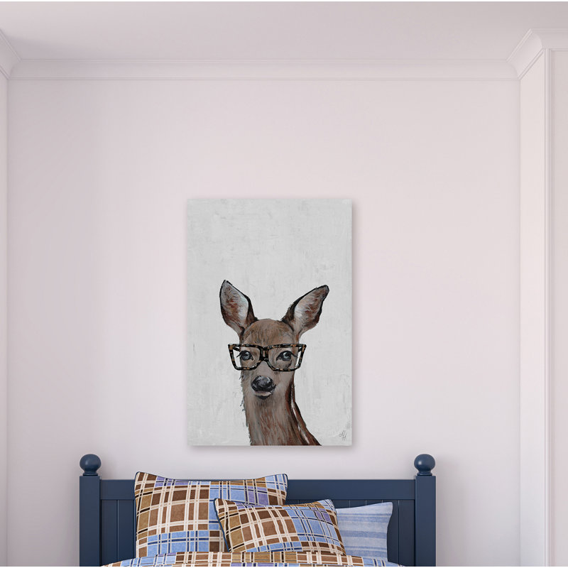 «Hippie Deer III» par Hamise, reproduction sur toile tendue, H 45 po x l 30 po x P 1,5 po