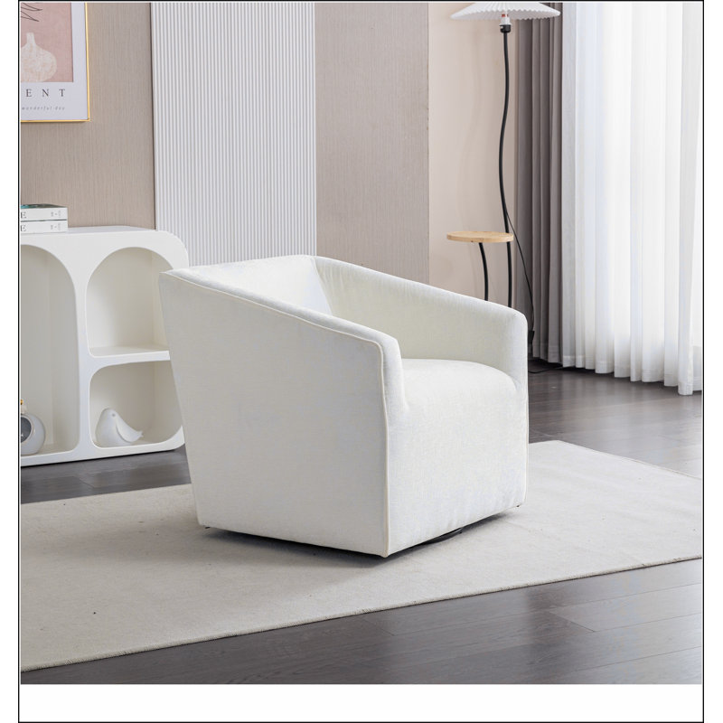 Fauteuil demi-tonneau pivotant à 360 ° Nice, Blanc