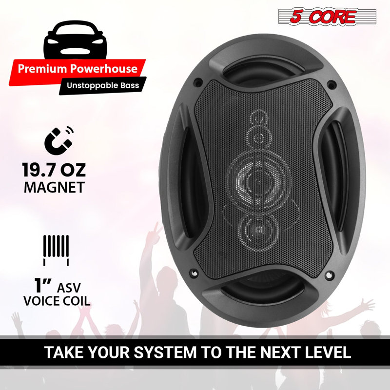 Haut-parleur de voiture 5 coeurs 6x9 800W paire 4Ohm 4 voies coaxial avec super tweeter Universal Fit