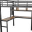 Lit mezzanine avec lumière DEL et station de charge, lit mezzanine en métal avec bureau et escalier-227053415