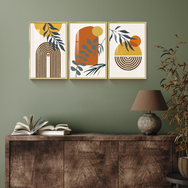 Boho 3 pièces, H 16 po x l 36 po x P 1 po, Or