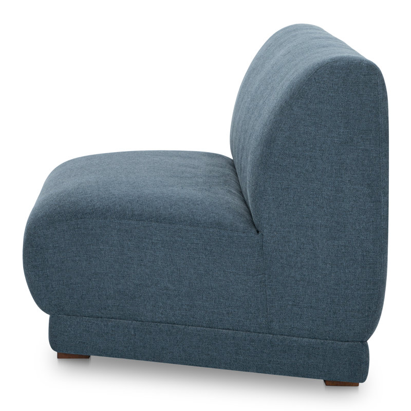 Fraser Wedge Slipper Chair Deep Blue, Blue Polyester Blend