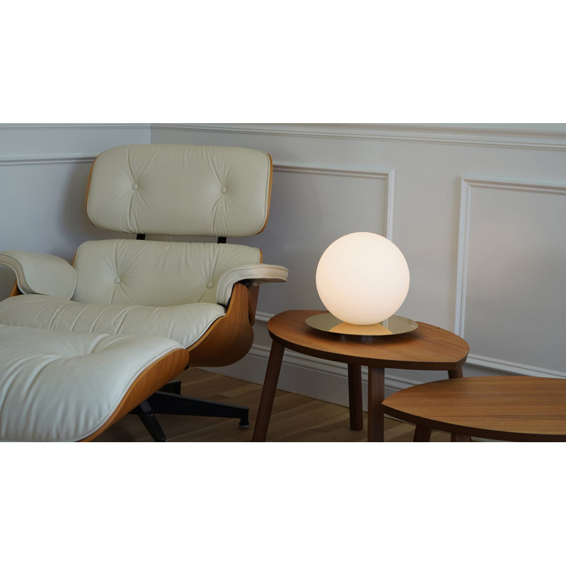 Bola Sphere Table Lamp, 10.75" H x 12" W x 12" D, Brass