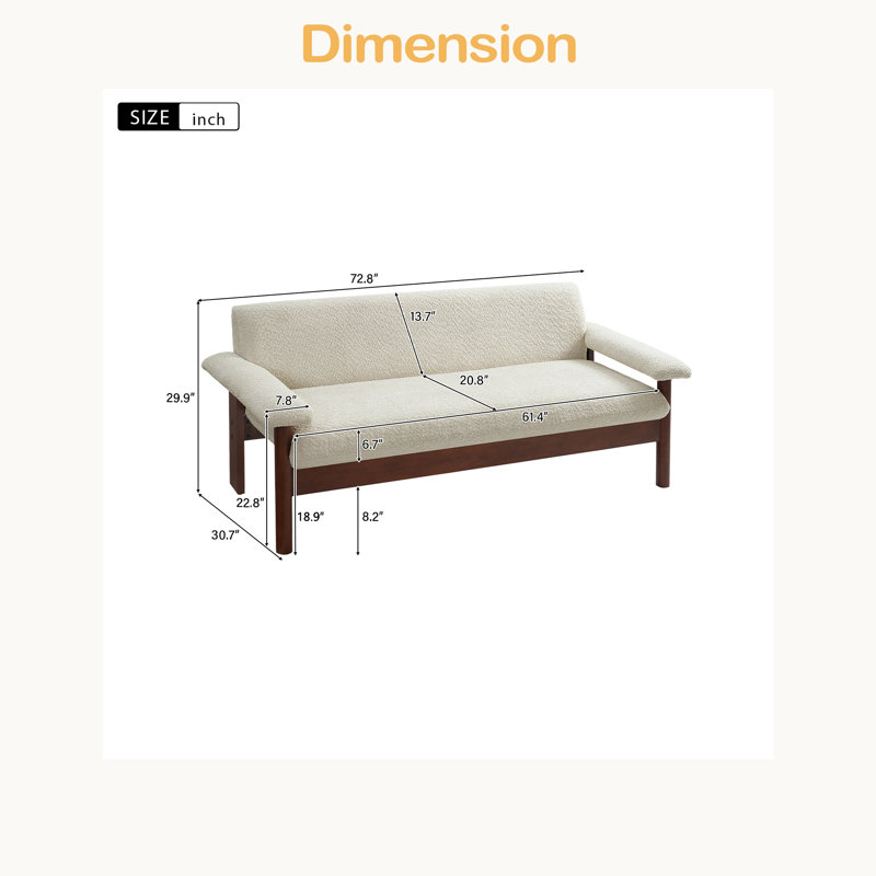 Canapé 2 places avec causeuse Modern, Beige