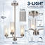 Lustre cylindrique moderne en verre à 3 lumières avec variateur-578917381