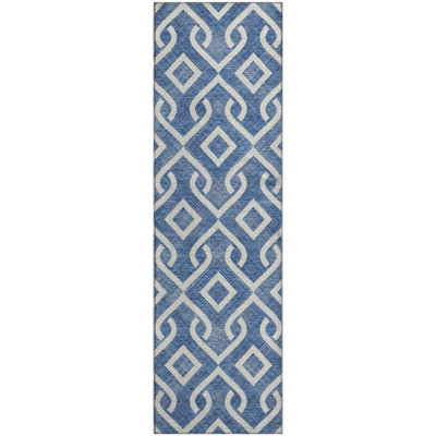 Premium Machine Washable Cerrito Blue Rug