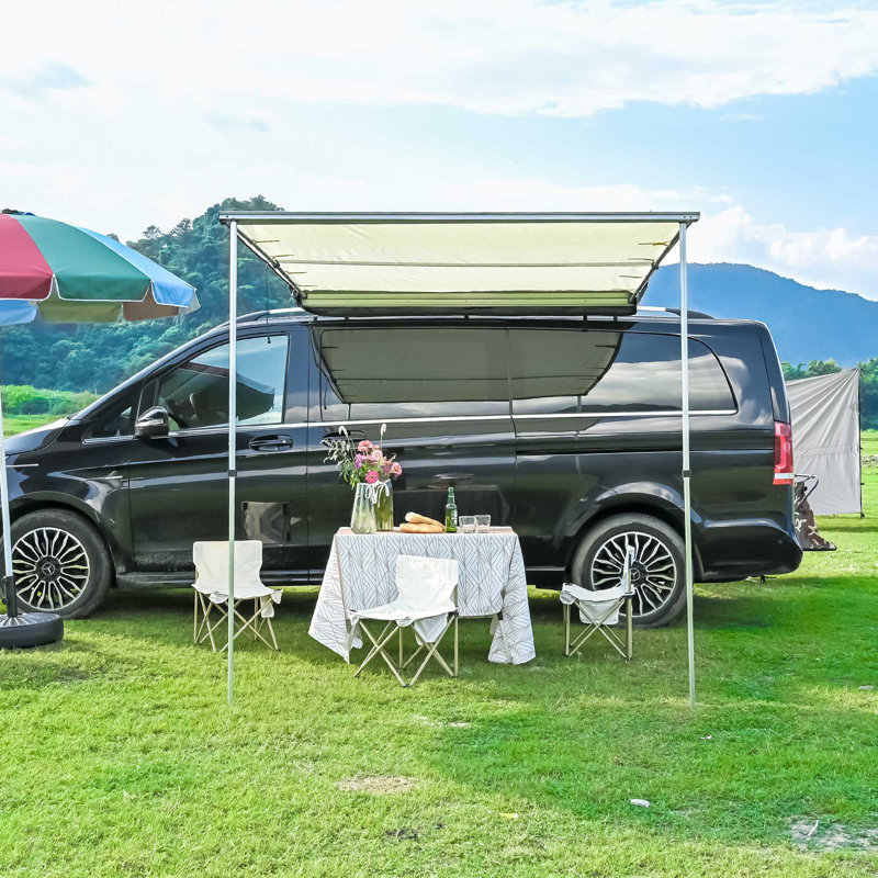 Yescom Fabric, Metal Cover Retractable Side Awning, 78.74" H x 55.12" W x 44.88" D, Beige