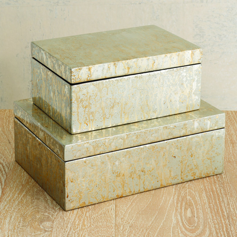 Decorative Box, Small, Champagne Silver