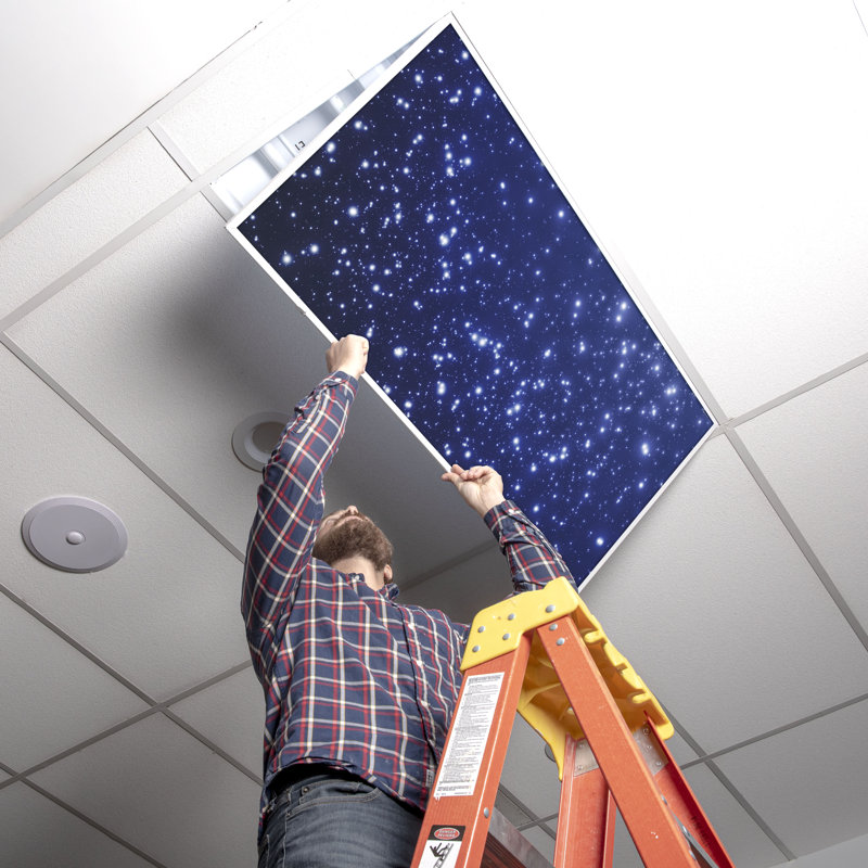 Astronomy Fluorescent Light Covers for Ceiling Lights - For 2x4 Light Fixture - by Octo Lights