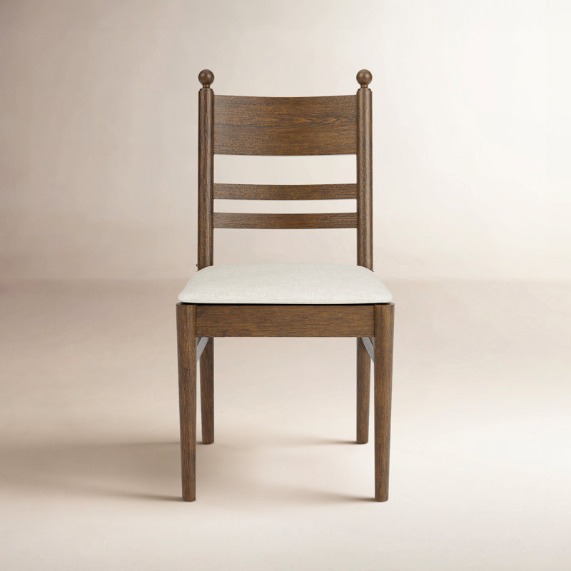 Billie Ladder Back Chair, Brown Wood