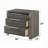 Joho Nightstand, 30 Inch, 5 Storage Drawers W Metal Handles, Gray Wood