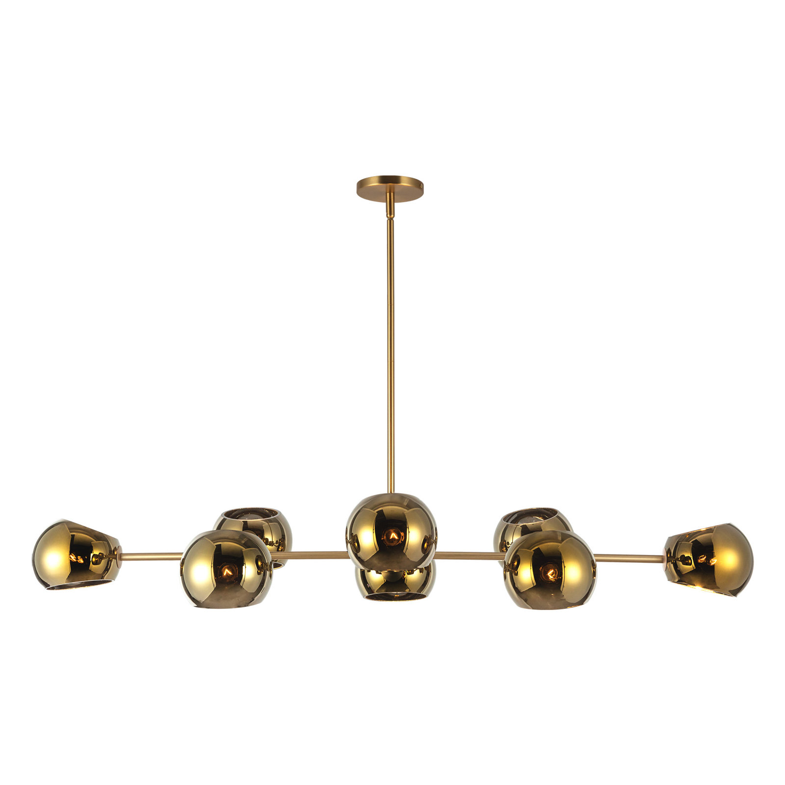 Willow 8 - Light Sputnik Chandelier, Brushed Gold, Copper