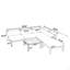 Ensemble de canapé de patio 6 pièces, ensemble de conversation modulaire d'extérieur en bois d'acacia, ensemble de conversation en forme de L, lit de jour convertible avec table à thé, repose-pieds, 5 coussins et coussins