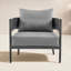 Chaise d'extérieur en aluminium gris foncé Lewan