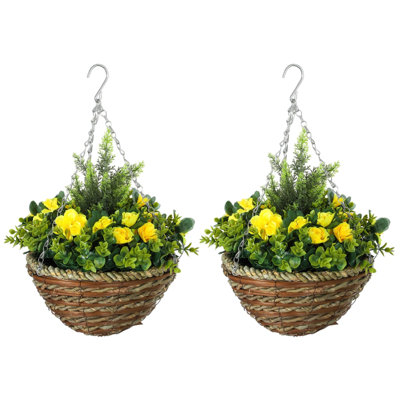 Hanging Basket Arrangement in Pot
