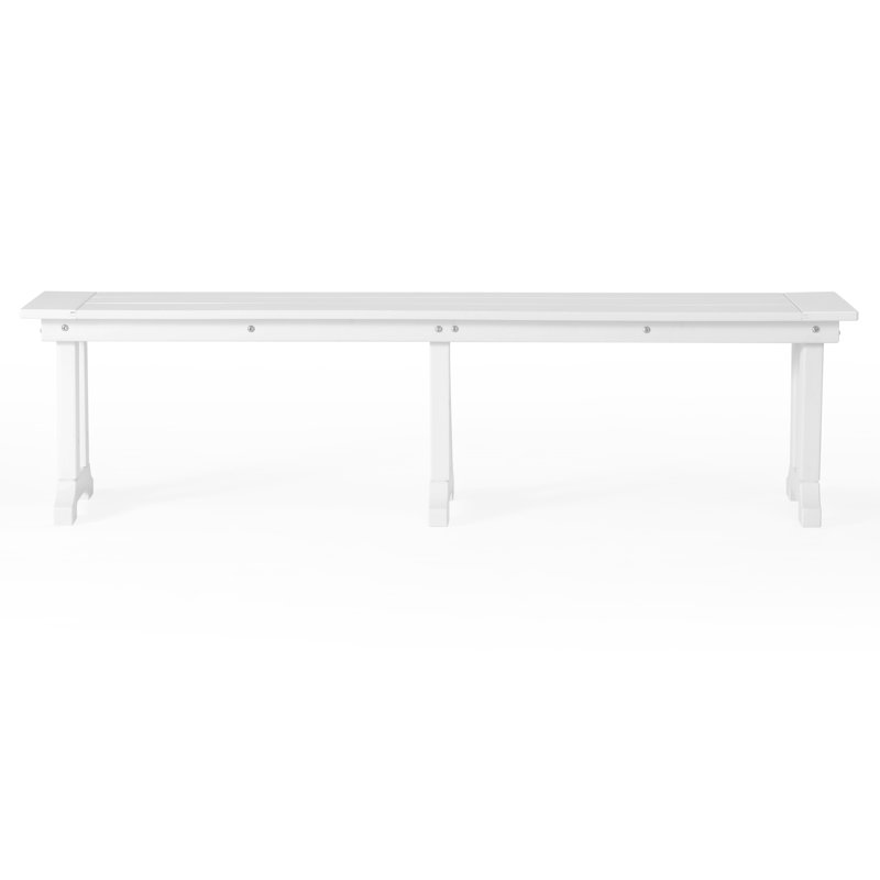 Outdoor All-Weather HDPE Dining Bench, White