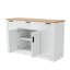 Buffet de rangement multifonctionnel, table de salle à manger extensible, tablettes réglables, support coulissant à 3 niveaux, îlot de cuisine pour la cuisine, la salle à manger et le salon (blanc)-1253771441